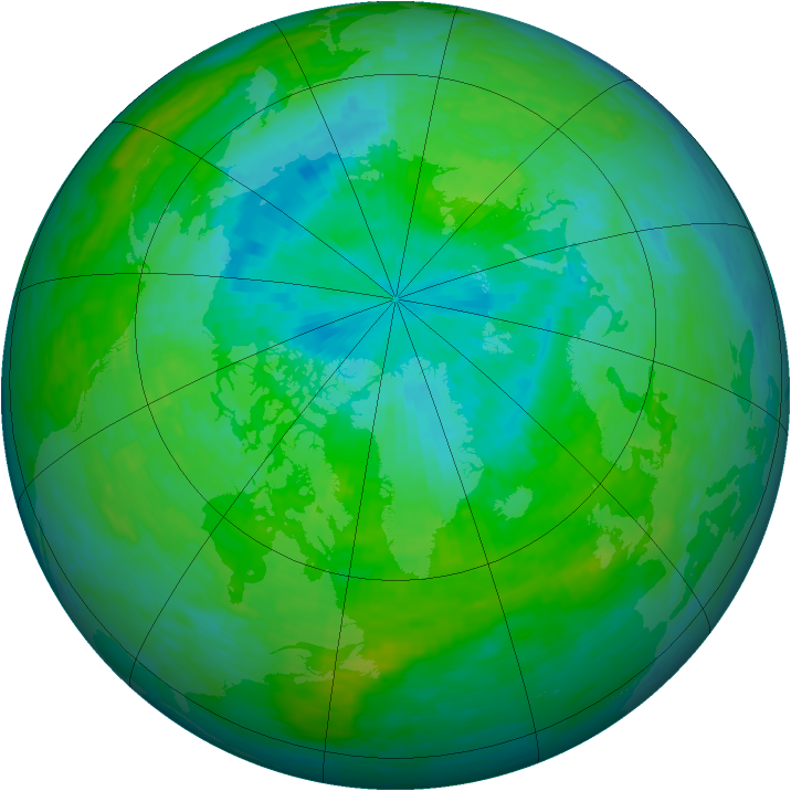 Arctic ozone map for 18 July 1993